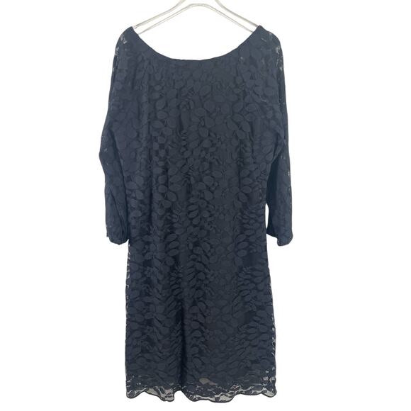 Garnet Hill Boheme Easy Lace Dress Botanical Boho Elegant Black Size 6 - Picture 4 of 15